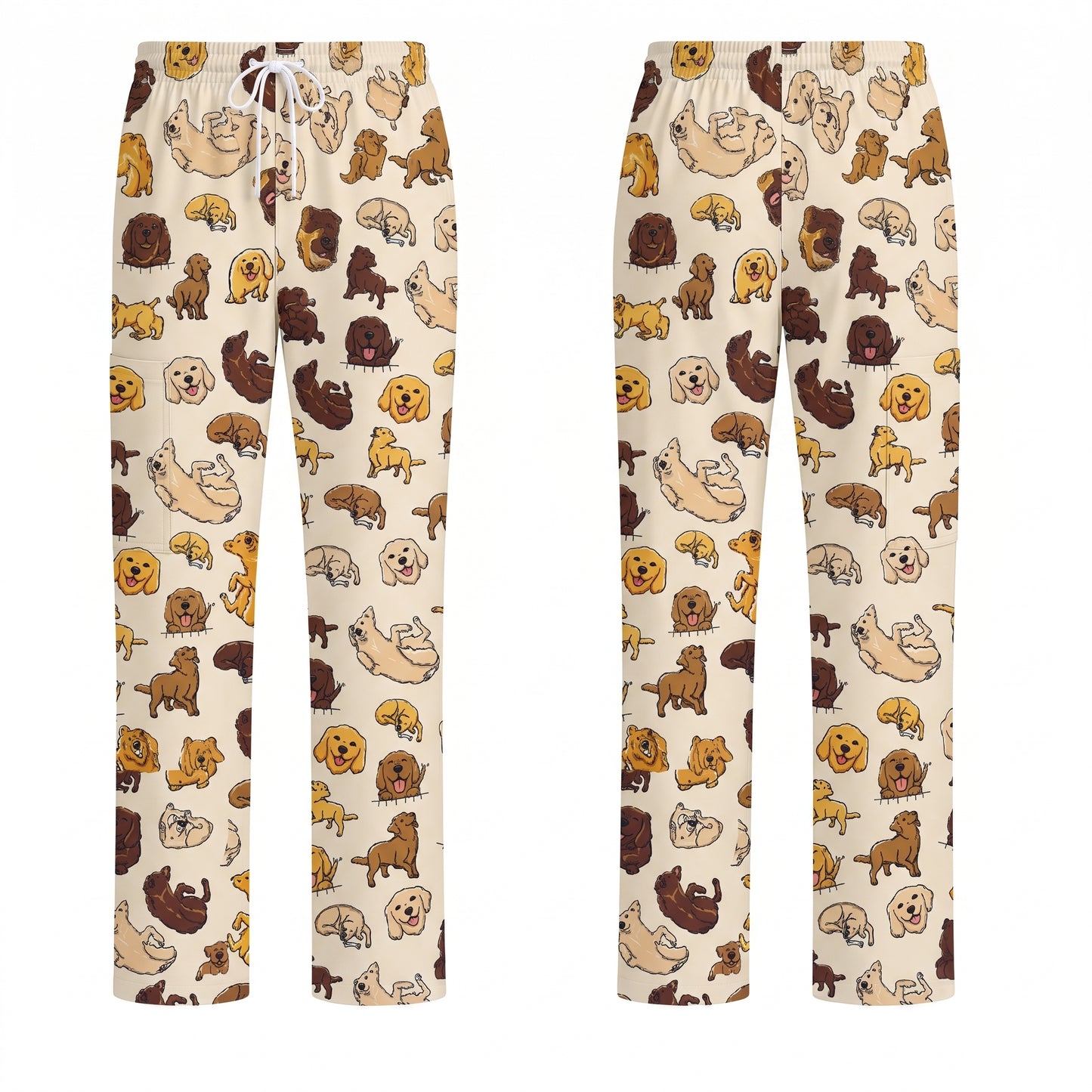 Funny Labrador Pattern Scrub Top, Lab Retriever Dog Nursing Scrub for Women, Breathable Veterinary Medical Uniform