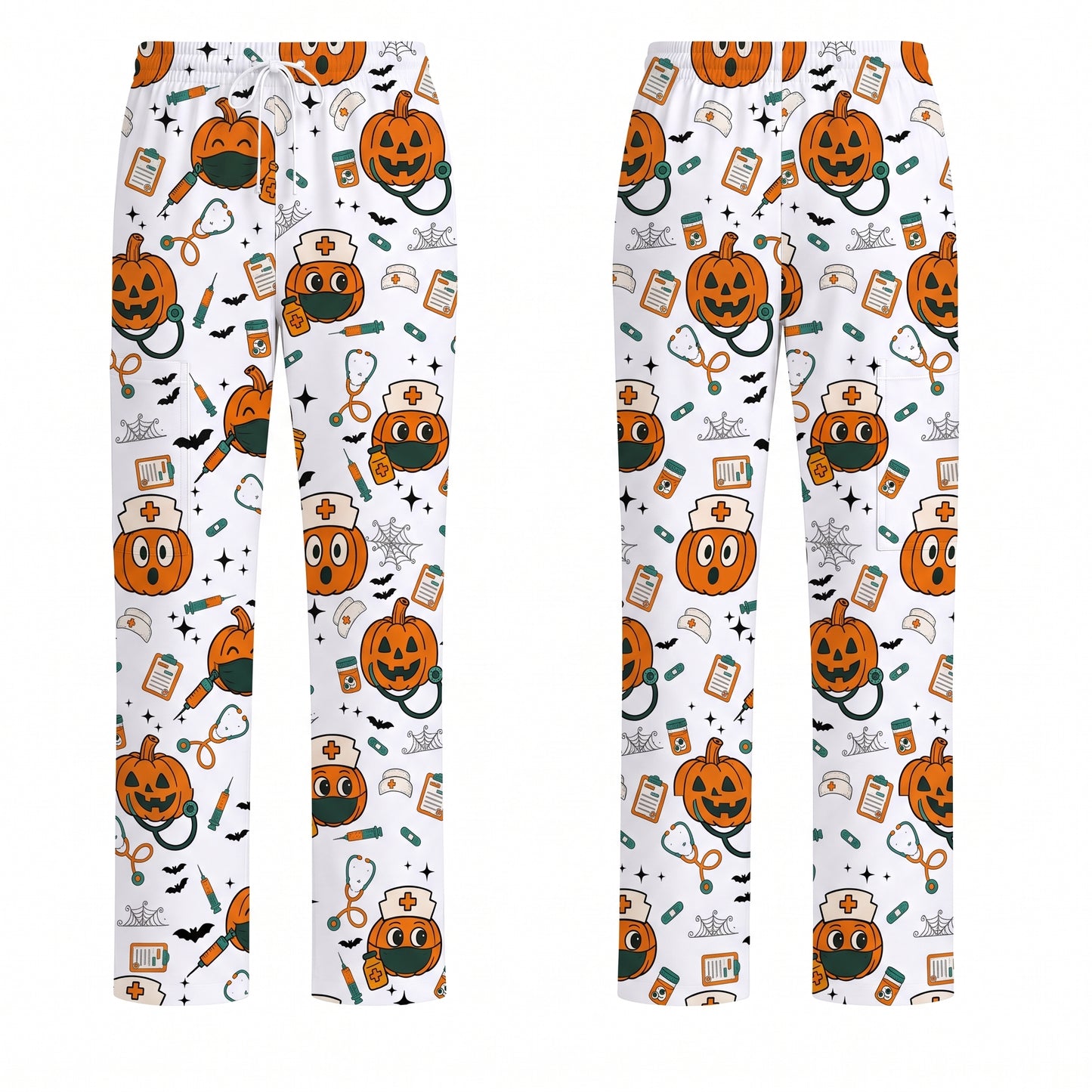Halloween Nurse Scrub Top, Cute Holiday Scrub for Nurse, Spooky Halloween Gift for CNA RN LPN