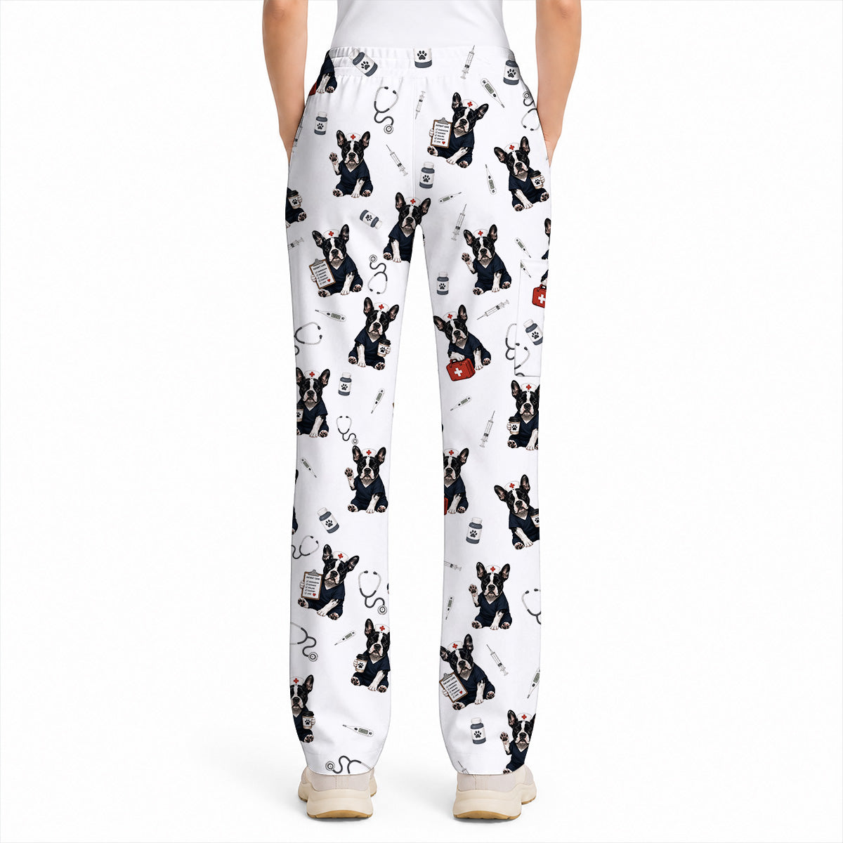Frenchton Veterinary Scrub Top, Frenchton Vet Nurse Uniform for Animal Lovers, Comfortable Veterinary Scrubs for Veterinary Professionals