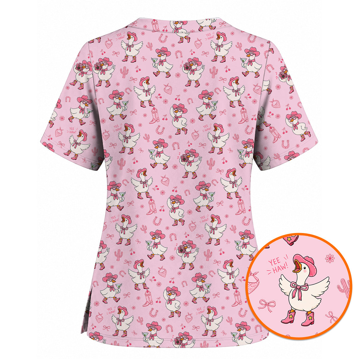 Cowgirl Goose Scrub Top, Western Duck Nurse Uniform, Funny Country Gift For Nurses