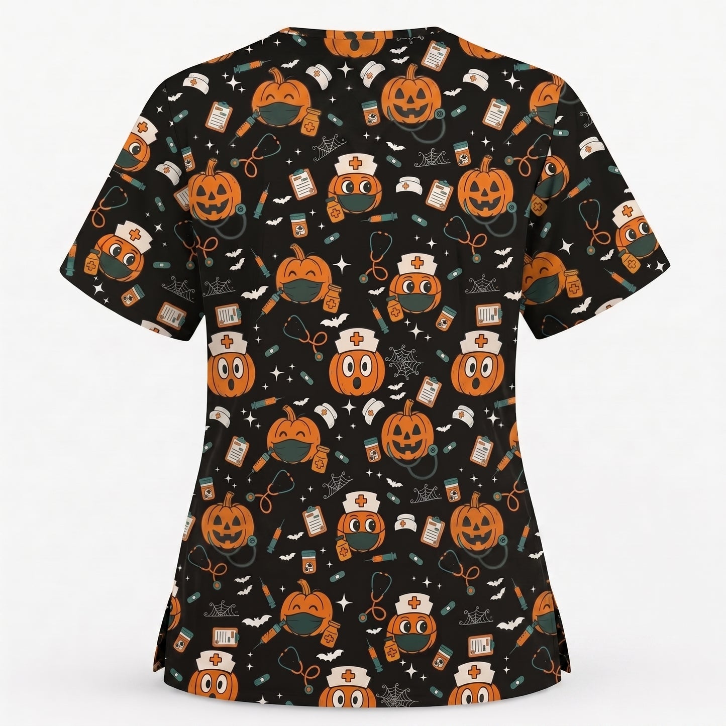 Halloween Nurse Scrub Top, Cute Holiday Scrub for Nurse, Spooky Halloween Gift for CNA RN LPN