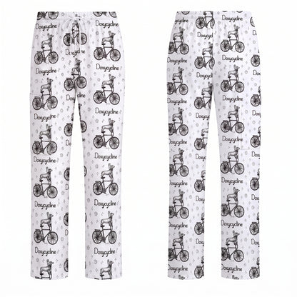 Funny Doxycycline Dog Bicycle Print Scrub Top, Comfortable Scrubs For Nurses, Dog Lover Nurse Shirt Medical Uniform RN LPN CNA Gift