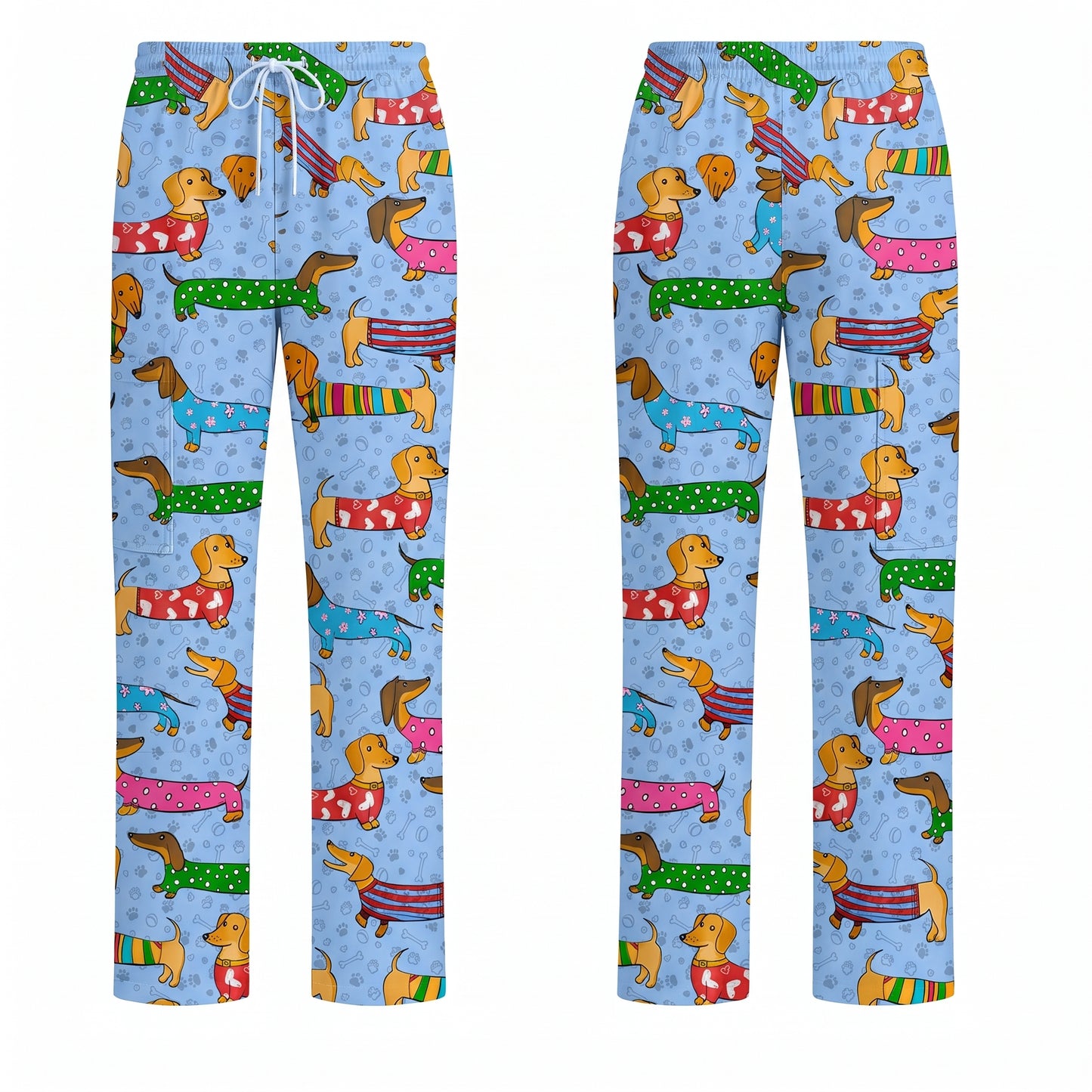 Dachshund Dog Scrub Top, Funny Wiener Dog Scrubs For Nursing, RN LPN CNA Healthcare Workers Gift