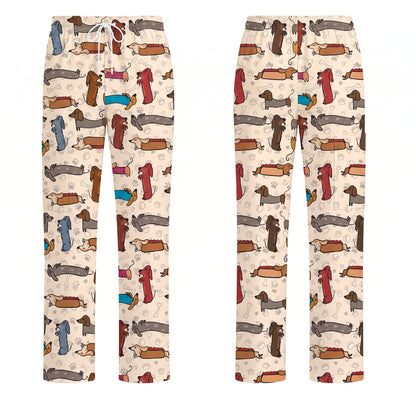 Cute Dachshund Scrub Top for Nurses, Funny Wiener Dog Print Medical Uniform Shirt, Sausage Dog Pattern Veterinary Workwear