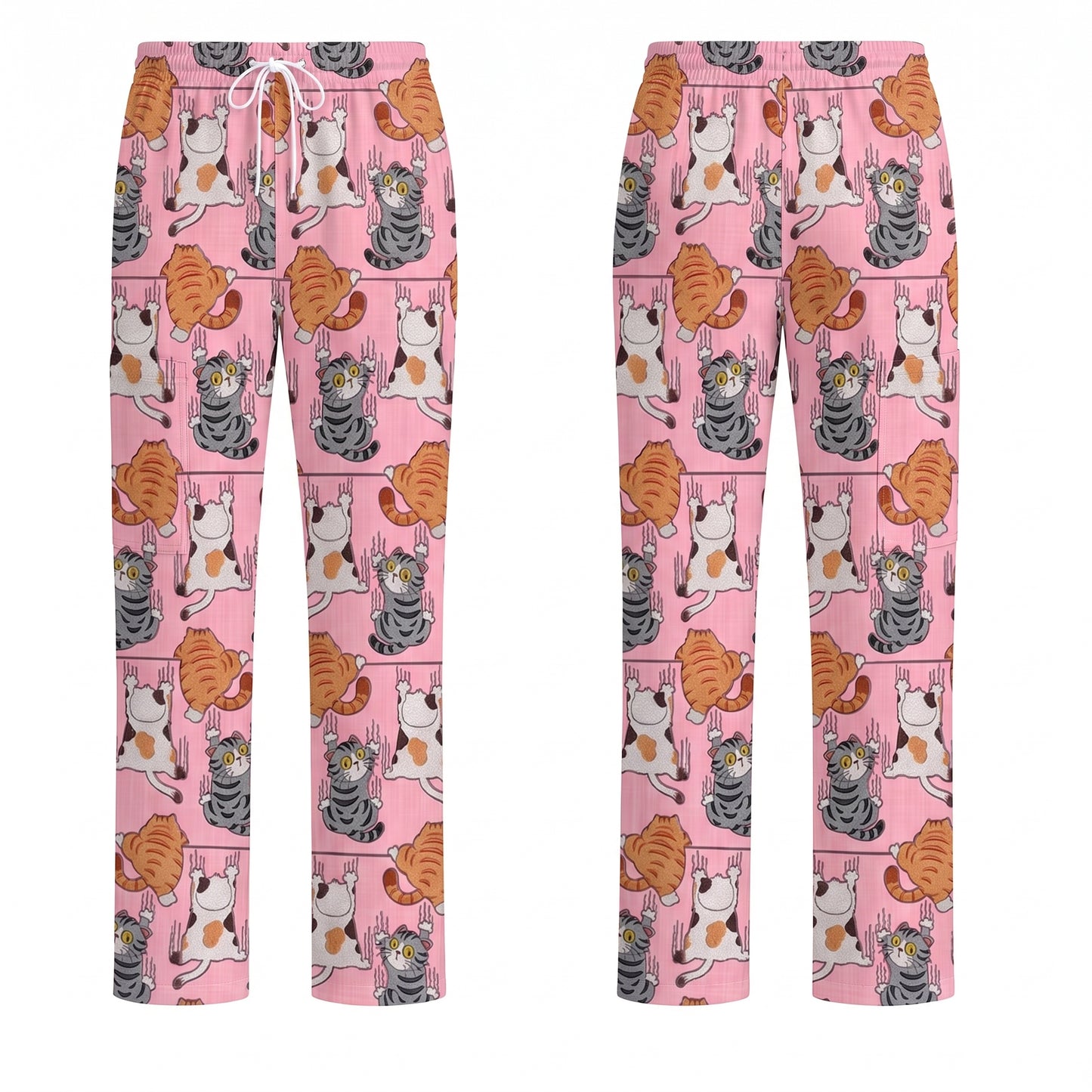Cute Cat Pattern Nurse Scrub Top, Cats Medical Pattern Shirt, Breathable Fabrics Nursing Uniform