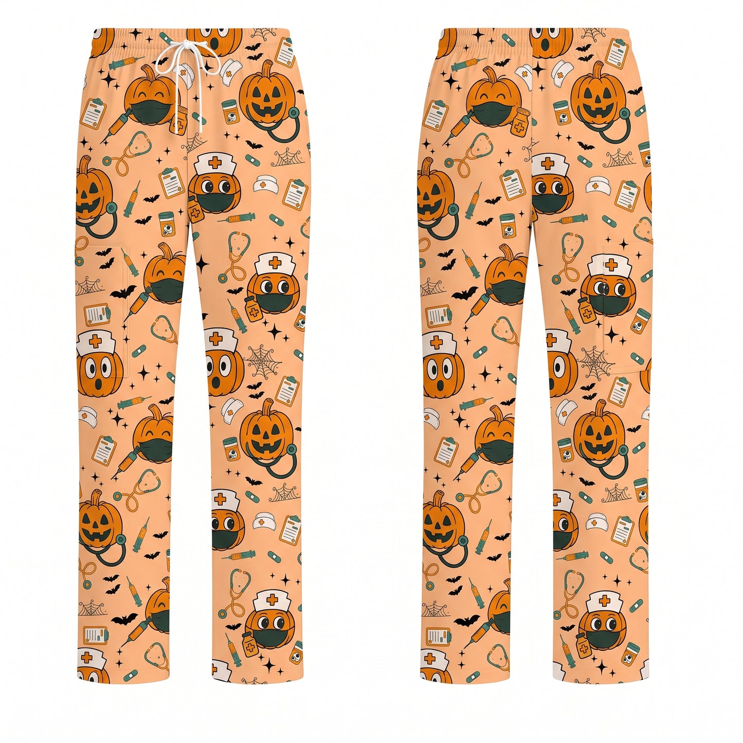 Halloween Nurse Scrub Top, Cute Holiday Scrub for Nurse, Spooky Halloween Gift for CNA RN LPN