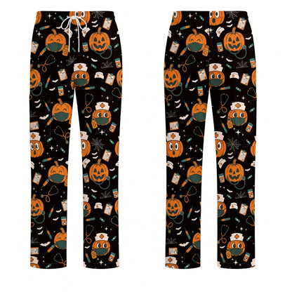 Halloween Nurse Scrub Top, Cute Holiday Scrub for Nurse, Spooky Halloween Gift for CNA RN LPN