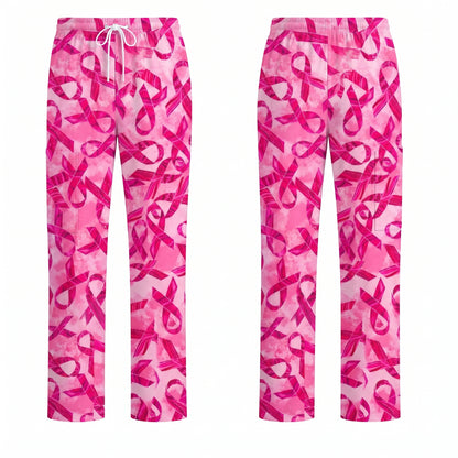 Breast Cancer Awareness Scrub Top for Women, Pink Ribbon Nursing Uniform, Support Breast Cancer Month Gift