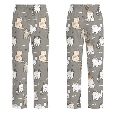 Funny Cat Scrub Set, Cute Cat Pattern Scrub For Nursing, Breathable Med Uniform