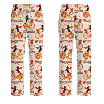 Autumn Dachshund Scrub Top, Cute Wiener Dog Fall Nursing Uniform, Breathable Veterinary Scrub Shirt