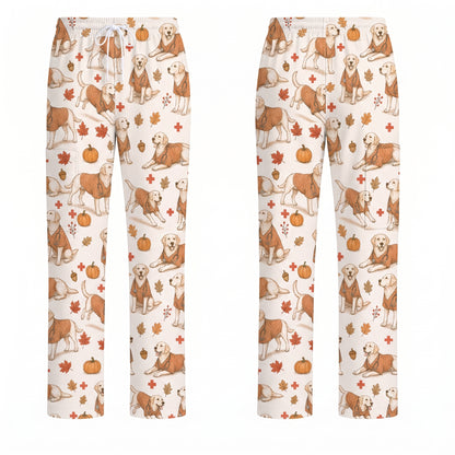 Fall Labrador Retriever Scrub Top, Autumn Labrador Nursing Uniform for Healthcare Workers, Comfortable Scrubs for Nurses