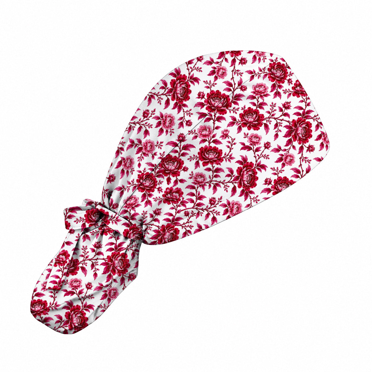 Peony Floral Scrub Caps for Women, Elegant Peony Nurse Scrub Cap, Floral Nursing Headwear For Healthcare Workers