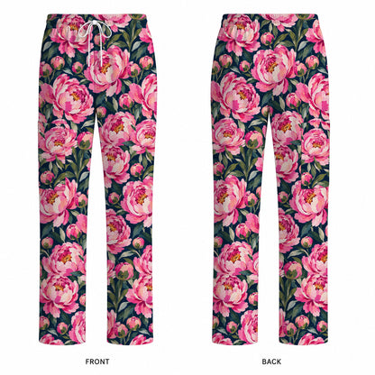 Peony Floral Scrub Top for Women, Pink Peony Nurse Scrub Shirt, Floral Nursing Uniform for Healthcare Workers