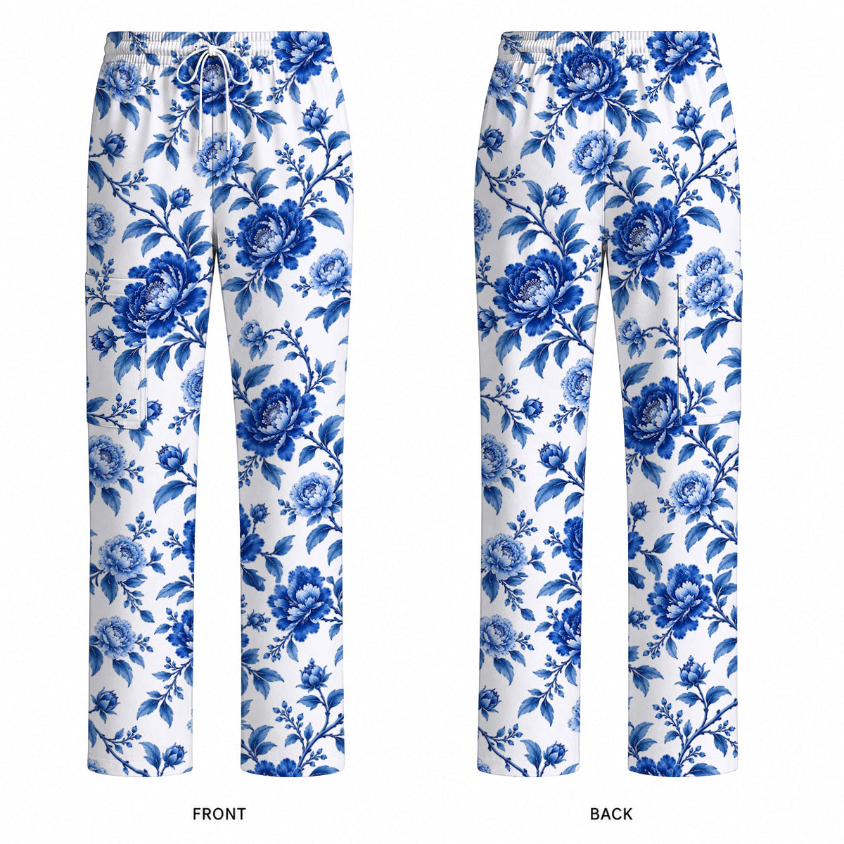 Peony Floral Scrub Top for Women, Elegant Peony Nurse Scrub Shirt, Floral Nursing Uniform For Healthcare Workers