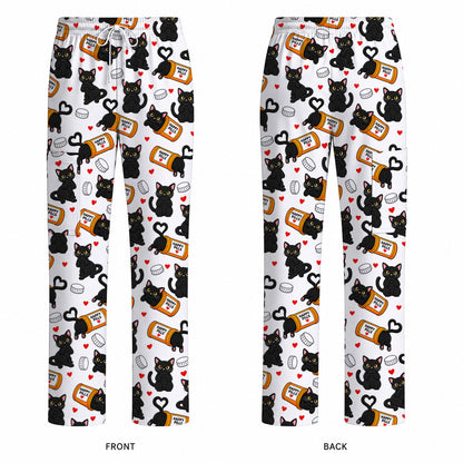 Black Cat Happy Pills Nurse Scrub Top, Funny Pharmacy Cat Scrubs for Nurses, Cute Medical Nursing Uniform Gift