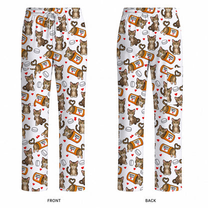 Tabby Cat Nurse Scrub Top, Happy Pills Medical Scrubs, Cute Cat Lover Healthcare Uniform