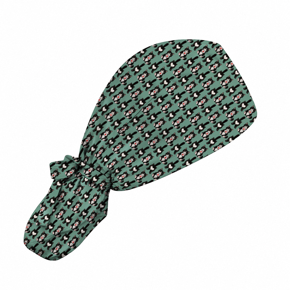 Funny Tuxedo Cat Pattern Scrub Caps, Cute Cat Nurse Scrubs, Breathable Fabrics Nursing Cap