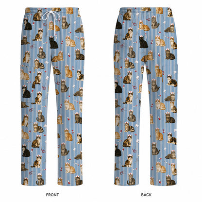 Nurse Cat Scrub Top, Cat Lover Medical Nurse Uniform for Veterinary & Healthcare Workers, Comfortable Feline Nursing Scrubs