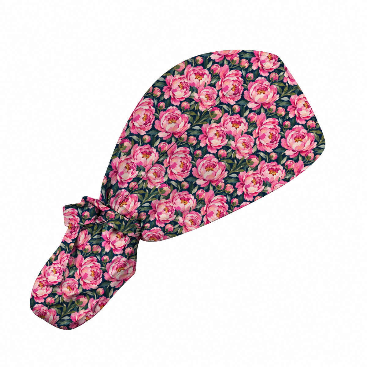 Peony Floral Scrub Caps for Women, Pink Peony Nurse Scrub Cap, Floral Nursing Headwear for Healthcare Workers
