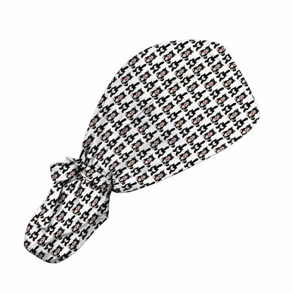 Funny Tuxedo Cat Pattern Scrub Caps, Cute Cat Nurse Scrubs, Breathable Fabrics Nursing Cap