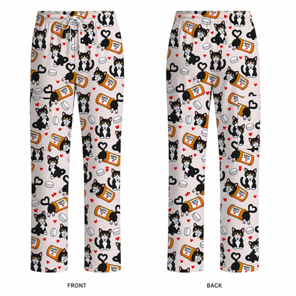Cute Cat Nurse Scrub Top, Funny Happy Pills Medical Scrubs, Cat Lover Healthcare Uniform