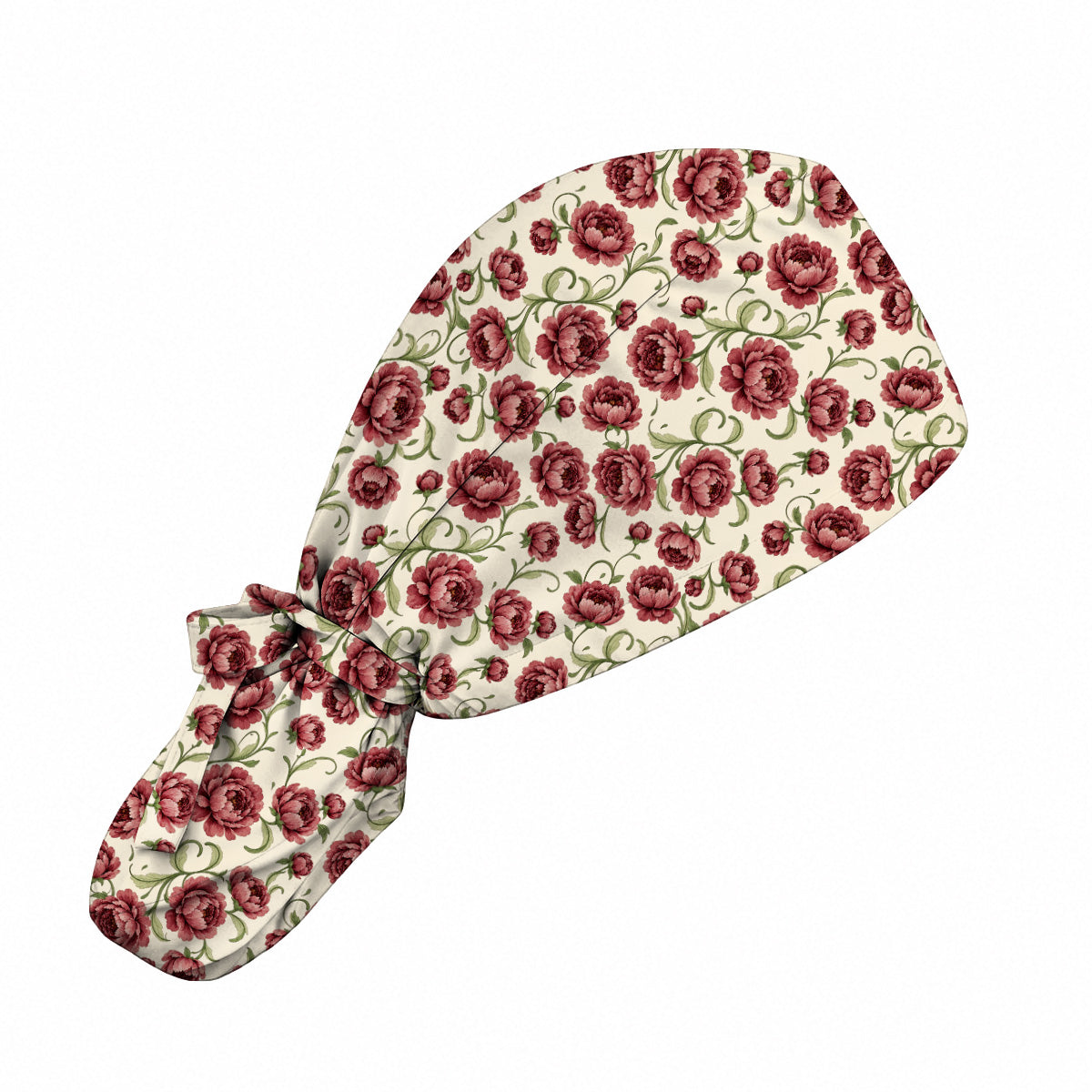 Peony Floral Pattern Scrub Caps, Crazy Pink Peony Nurse Scrubs, Breathable Fabrics Nursing Cap