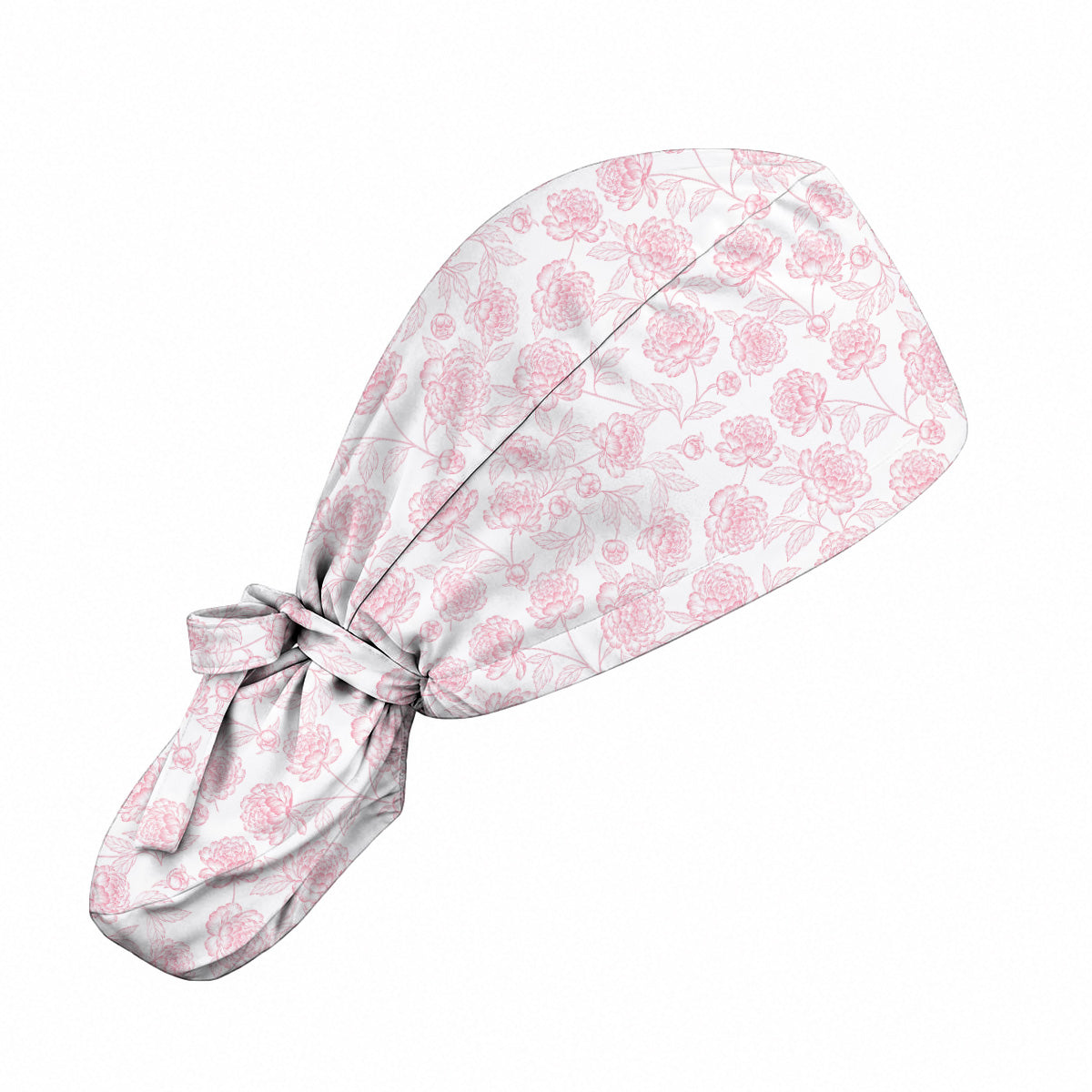 Peony Floral Pattern Scrub Caps, Pink Peony Nurse Scrubs, Floral Nursing Cap
