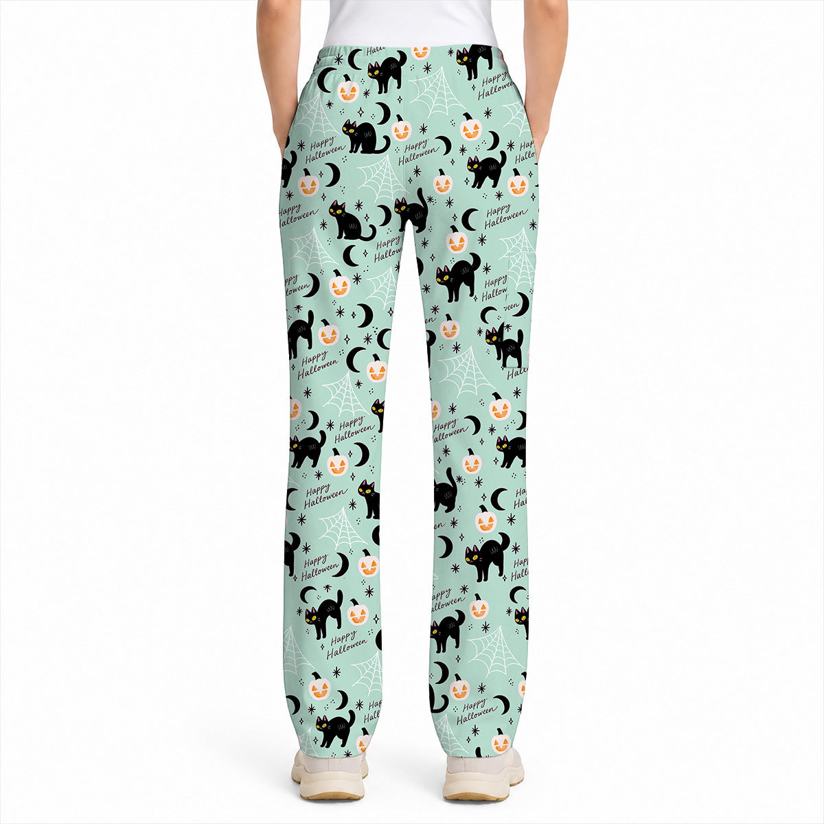 Black Cat Halloween Scrub Top, Cute Pumpkin Nurse Scrubs, Spooky Season Medical Uniform