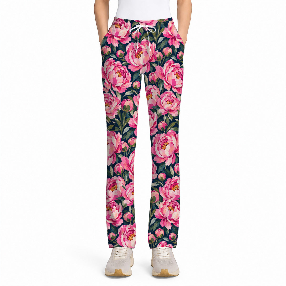 Peony Floral Scrub Top for Women, Pink Peony Nurse Scrub Shirt, Floral Nursing Uniform for Healthcare Workers