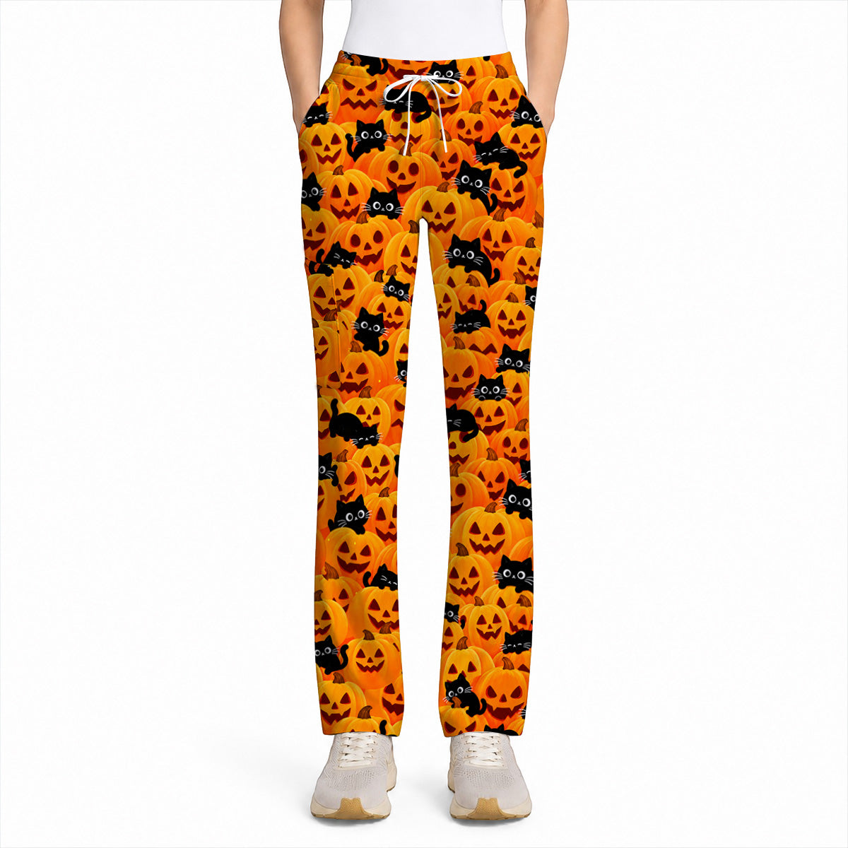 Halloween Cat Scrub Top, Pumpkin Nurse Scrubs, Spooky Season Scrub Uniform