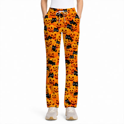 Halloween Cat Scrub Top, Pumpkin Nurse Scrubs, Spooky Season Scrub Uniform