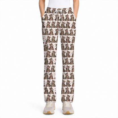 Cute Tabby Cat Pattern Scrub Top, Heart Paw Cat Nurse Scrubs, Breathable Fabrics Nursing Uniform