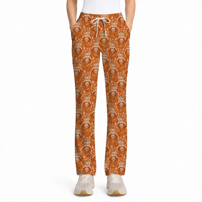 Orange Tabby Cat Love Nurse Scrub Top, Cute Cat Pattern Scrubs For Nurses, Breathable Fabrics Nursing Uniform