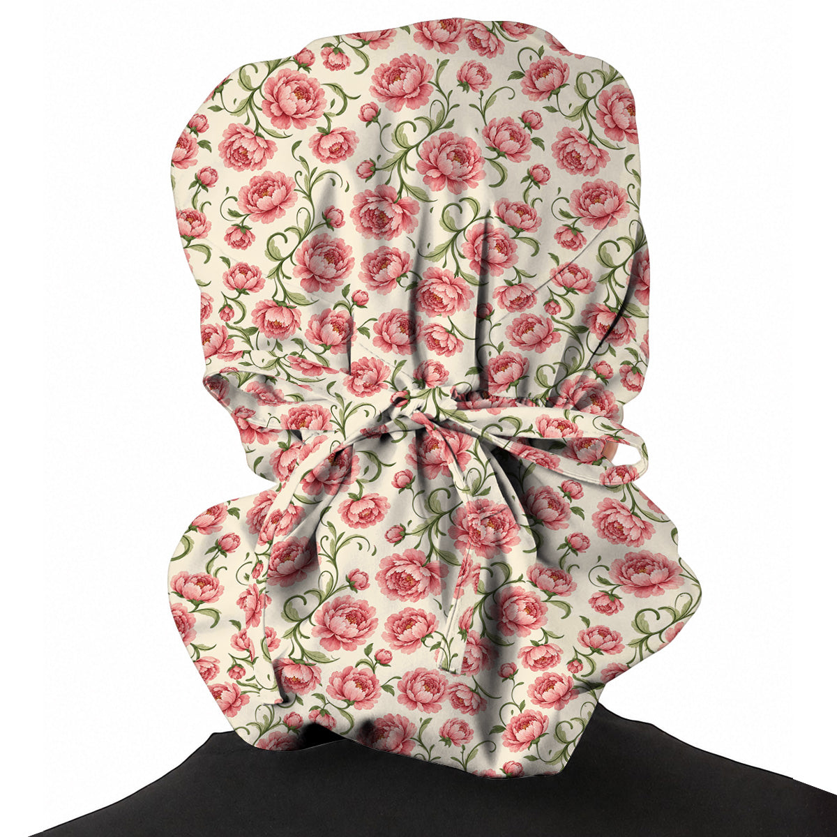 Peony Floral Pattern Scrub Caps, Crazy Pink Peony Nurse Scrubs, Breathable Fabrics Nursing Cap