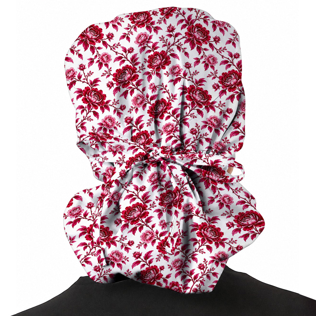 Peony Floral Scrub Caps for Women, Elegant Peony Nurse Scrub Cap, Floral Nursing Headwear For Healthcare Workers