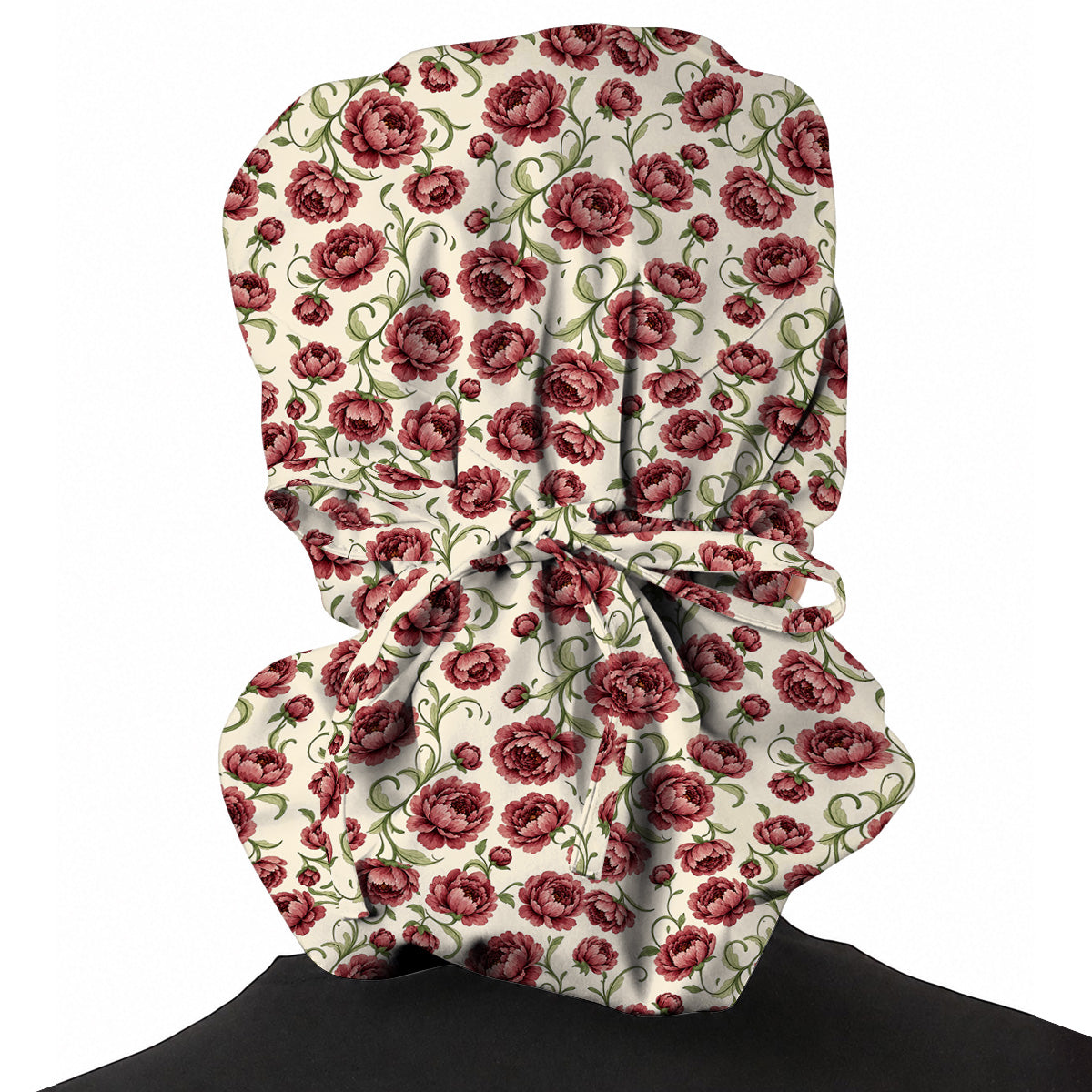 Peony Floral Pattern Scrub Caps, Crazy Pink Peony Nurse Scrubs, Breathable Fabrics Nursing Cap