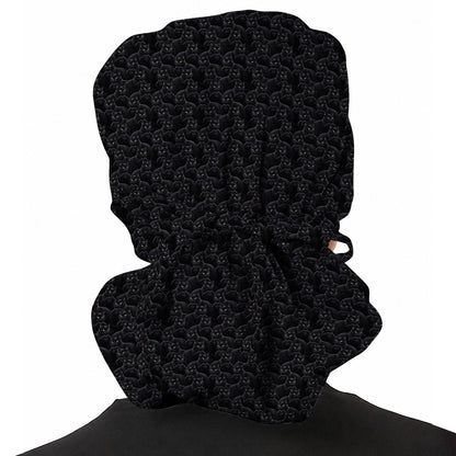 Black Cat Scrub Cap for Cat Lovers, Cute Black Cat Nursing Caps , Comfortable Feline Medical Scrubs For Nurse