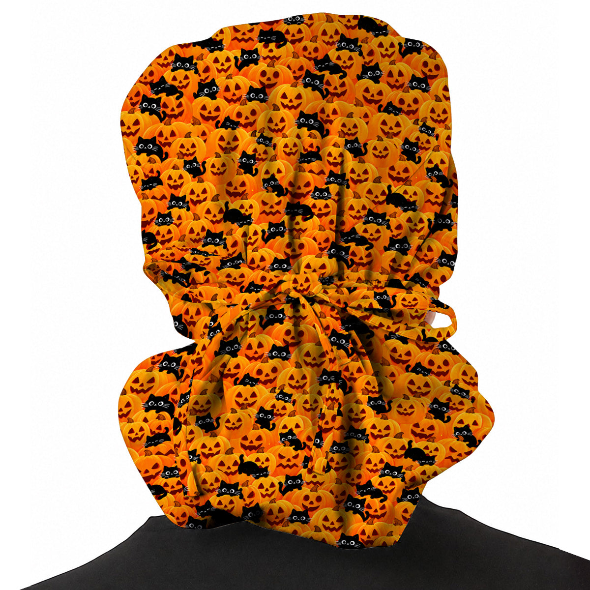 Halloween Cat Scrub Caps, Pumpkin Nurse Scrubs, Spooky Season Scrub Cap