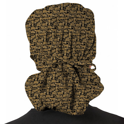 Cute Tabby Cat Pattern Scrub Caps, Brown Tabby Cat Nursing Cap for Cat Lovers, Comfortable Feline Scrubs for Nurses