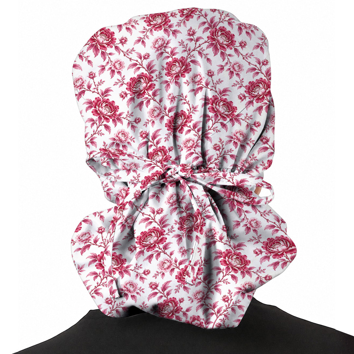 Peony Floral Scrub Caps for Women, Elegant Peony Nurse Scrub Cap, Floral Nursing Headwear For Healthcare Workers