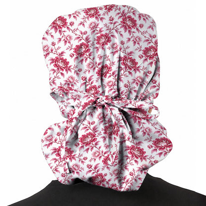 Peony Floral Scrub Caps for Women, Elegant Peony Nurse Scrub Cap, Floral Nursing Headwear For Healthcare Workers