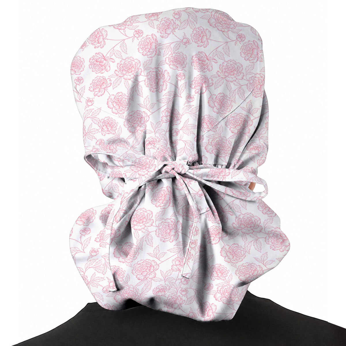 Peony Floral Pattern Scrub Caps, Pink Peony Nurse Scrubs, Floral Nursing Cap