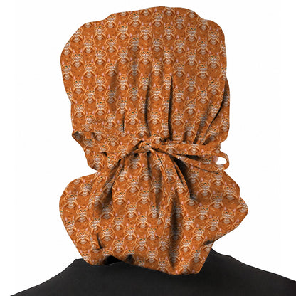 Orange Tabby Cat Love Nurse Scrub Caps, Cute Cat Pattern Scrubs For Nurses, Breathable Fabrics Nursing Cap