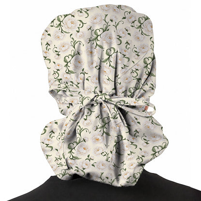 Peony Floral Pattern Scrub Caps, Crazy Pink Peony Nurse Scrubs, Breathable Fabrics Nursing Cap